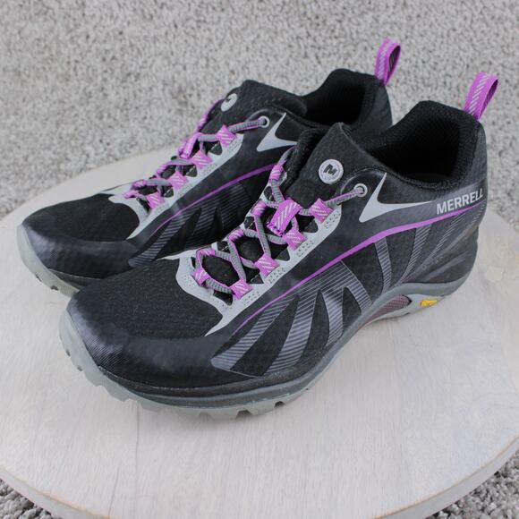 Merrell Siren Edge Black Purple Vibram Hiking Shoes Womens 9 - Picture 3 of 7